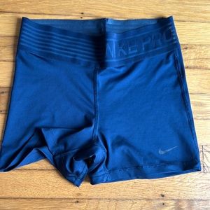 Navy blue Nike pro spandex shorts
